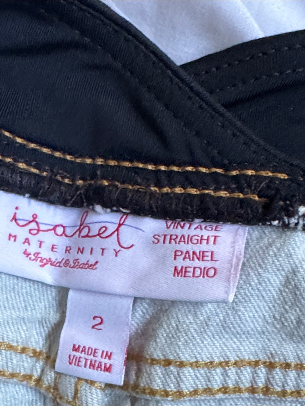 Isabel Maternity Jeans with Black Waist Panel - Picture 2 of 6